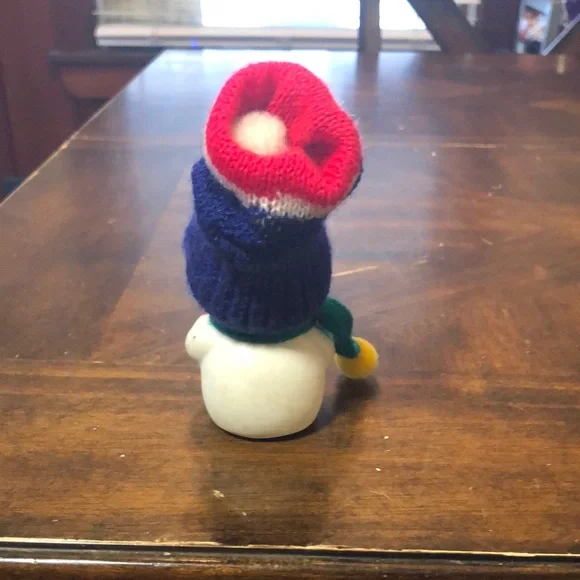 Snowman bell with Blue Hat and Green Scarf - Picture 3 of 6